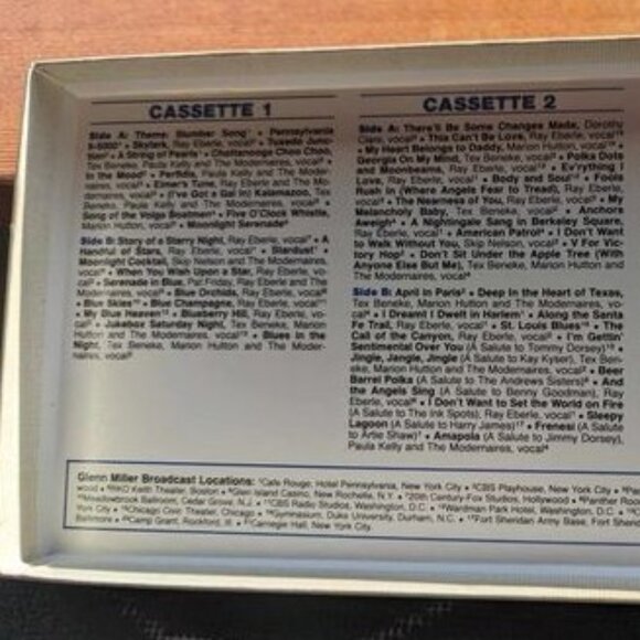REDUCED MINT Vintage 3-Cassette Tape Boxed Set–Glenn Miller Live ! Released 1986 - Picture 7 of 12